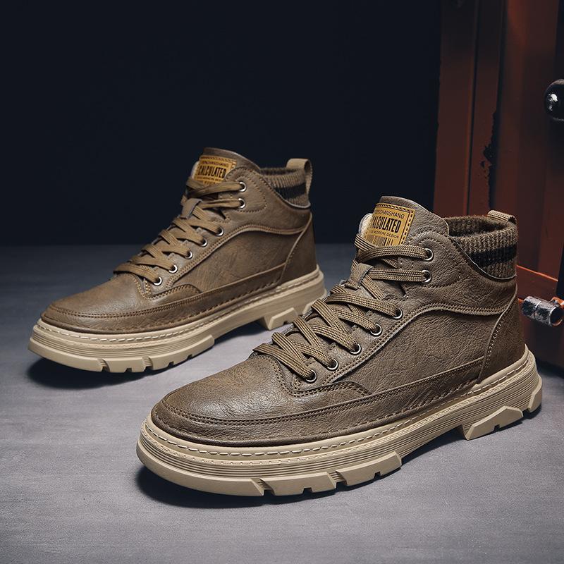 Men's Shoes Autumn Martin Boots High-top British Versatile Boots Winter Shoes New Retro Casual Mid-top Short Boots