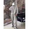 Women's Spring and Fall Casual Sports Suit Loose and Comfortable Hooded Sweatshirt + Sweatpants  Two-piece Set