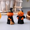 Halloween Funny Pumpkin Man Ornament Resin Pumpkin Man Desktop Ornament Figurine Witch Top Hat Packs Realistic Ghost Figurine