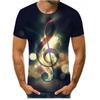 Summer Men's T-shirt 3D Print Tees Guitar Pattern Loose Round Neck Short Sleeve Tops Men