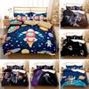 Cartoon Astronaut Duvet Cover King For Boys Girl Galaxy Space Bedding Set Microfiber Rocket Ship Space Adventure Comforter Cover