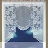 White Translucent Coffee Curtain Warp Knitted Curtains Kitchen Tulle Lace Sheer Jacquard Curtains