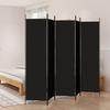 VidaXL Room Divider 5 Panels, 250x200 Cm, Polyester &; Iron Structure, Black, Foldable Privacy Screen, Partition 350189