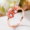 New Delicate Flower Ring Women Rose Gold Color Shiny Cubic Zirconia Party Finger-ring Daily Girl Stylish Jewelry New