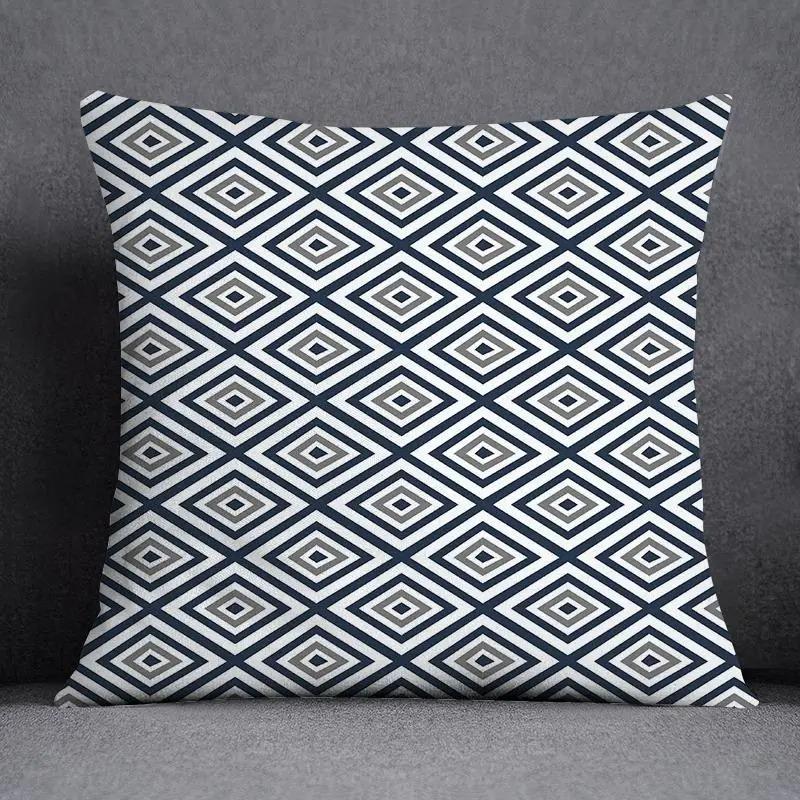 Blue Striped Plaid Pillowcase Office Living Room Home Pillowcase Car Ornaments