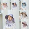 Wide Brim Sunscreen Hat Face Neck Protection Fishing Cap New Ponytail Hat Outdoor