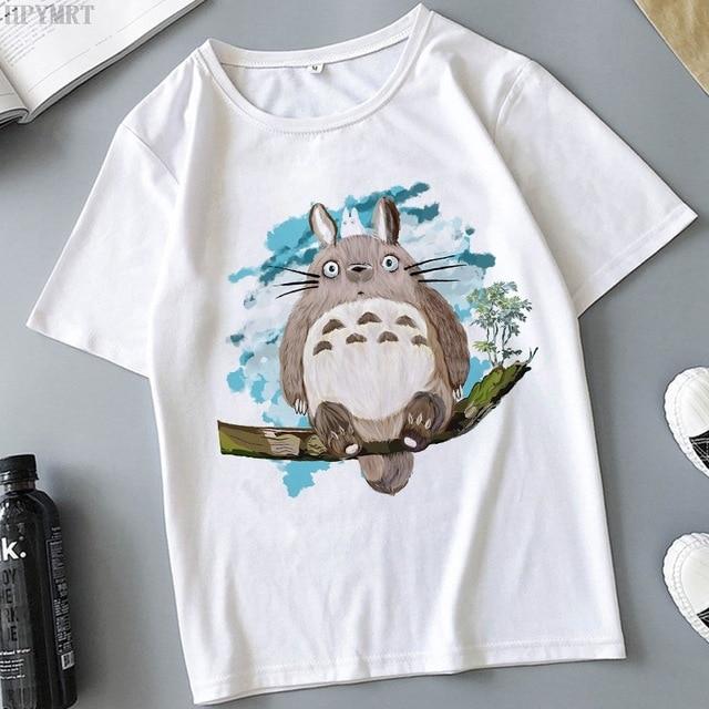 Plus Size Tops Women 'S T -Shirt Fashion Funny Totoro Print T Shirt Summer Harajuku Streetwear O -Neck Short Sleeve Tshirt Clothing