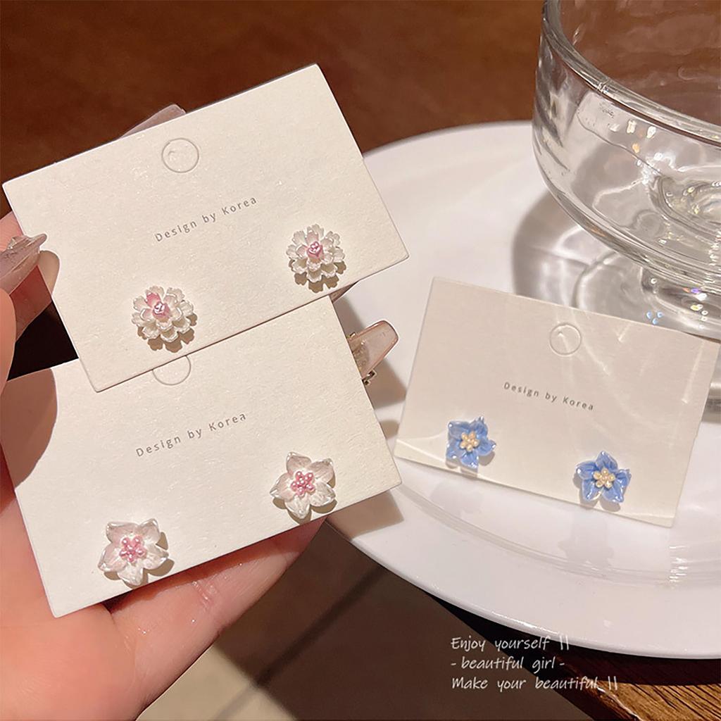 Korean Series Light Luxury Niche Advanced Feeling Camellia Flower Earrings For Women