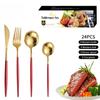 Stainless Steel Tableware Suit Portugal Knife, Fork and Spoon Tableware Stainless Steel 24 Pieces Suit