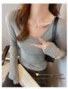 Women's Modal V-Neck Slim Fit Long Sleeve Top - Autumn/Winter Design