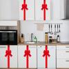 4Pcs Christmas Cabinet Ribbons Bows Large Door Ribbon Bows Holiday Party Supplies for Kitchen Indoor Furniture Decor