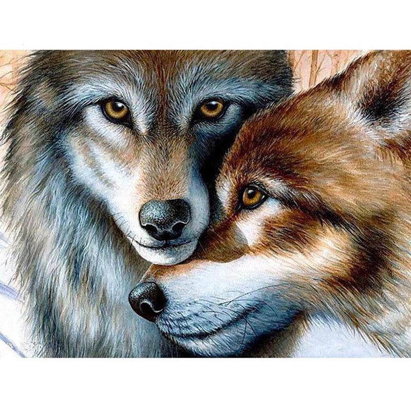Animal Wolf DIY 5D Diamond Painting Full Round Drill Mosaic Diamond Embroidery Cross Stitch Rhinestones Handmade Gift Home Decor