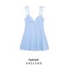 Spring 2025 Women's European & American Style Fashion Short Dress with Bow Decoration
