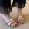Fashion Retro Square Toe Sandals Women Summer Outside Wear Wedge Sandals Temperament French Heels