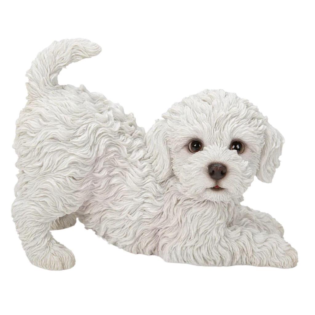 Ubia Playful Toy Poodle, Shiro, 20.5 X 11.8 X 14.5 Cm, Doll Figurine, Animal Ornament, Garden Decoration, Realistic, Cute Dog, H24165