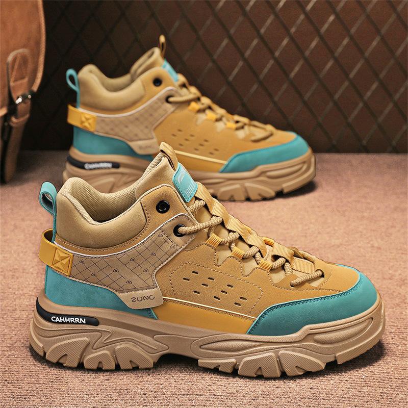 Martin Boots Men's Autumn 2024 New Mountaineering Tooling Medium-top Short Boots Autumn and Winter Casual High-top Wear-resistant Labor Insur