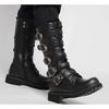 Men's Leather Motorcycle Boots Mid-calf Military Combat Boots Gothic Belt Punk Boots Men Shoes Tactical Army Boot 2021