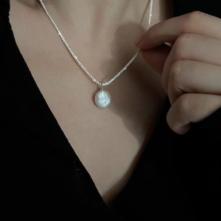 1 Pc Pearl Pendant Necklace, Minimalist Light Luxury Style Necklace, Suitable for Daily Wear