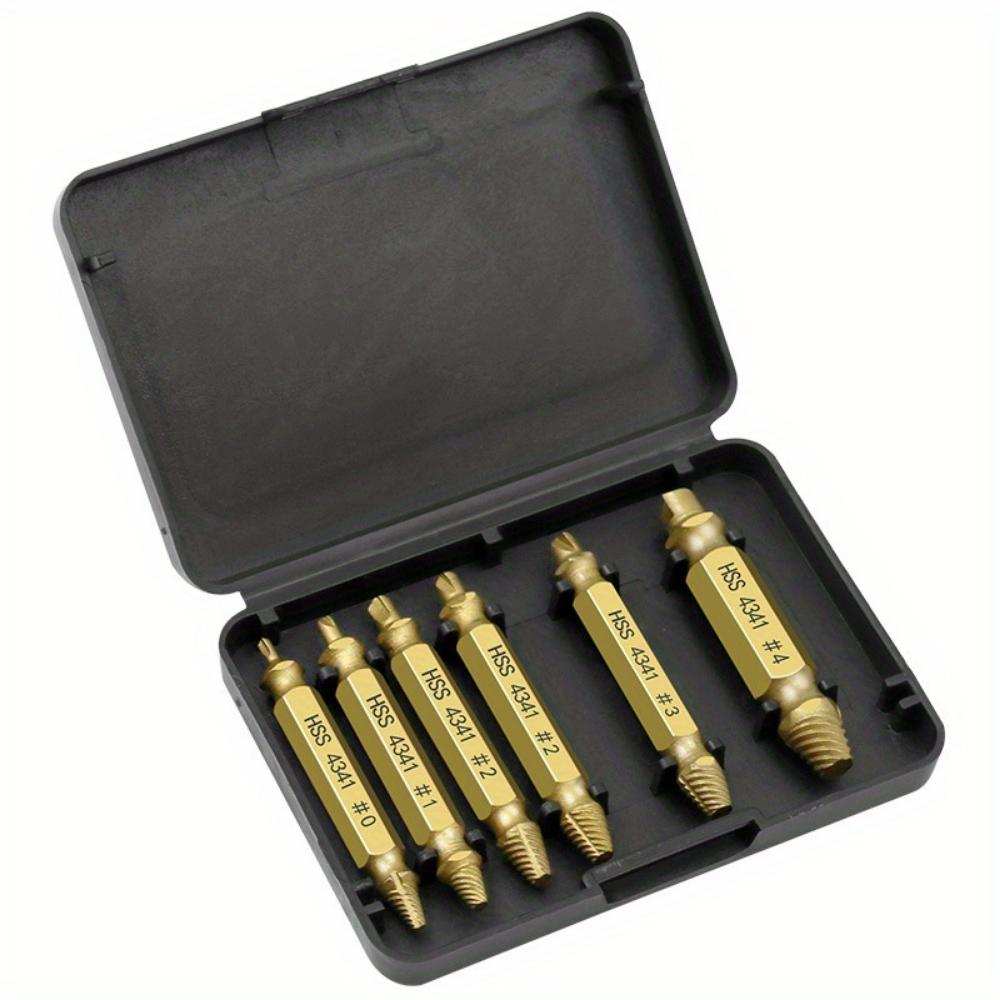 6-Piece Damaged Screw Extractor Bit Kit with Toolbox