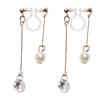 American Style Cubic White Resin Miyabi Grace Women's Earrings, Non-pierced Earrings, Popular, Painless, Gold, Earrings, Double-sided, Crystal,