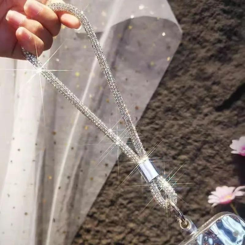 Mobile Phone Straps Glitter Rhinestone Phone Lanyard Key Chain Hanging Anti-lost Rope