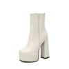 Women Shoes Ankle Boots High Heels Platform Riding Boots Sexy Round Toe Shoes Plus Size