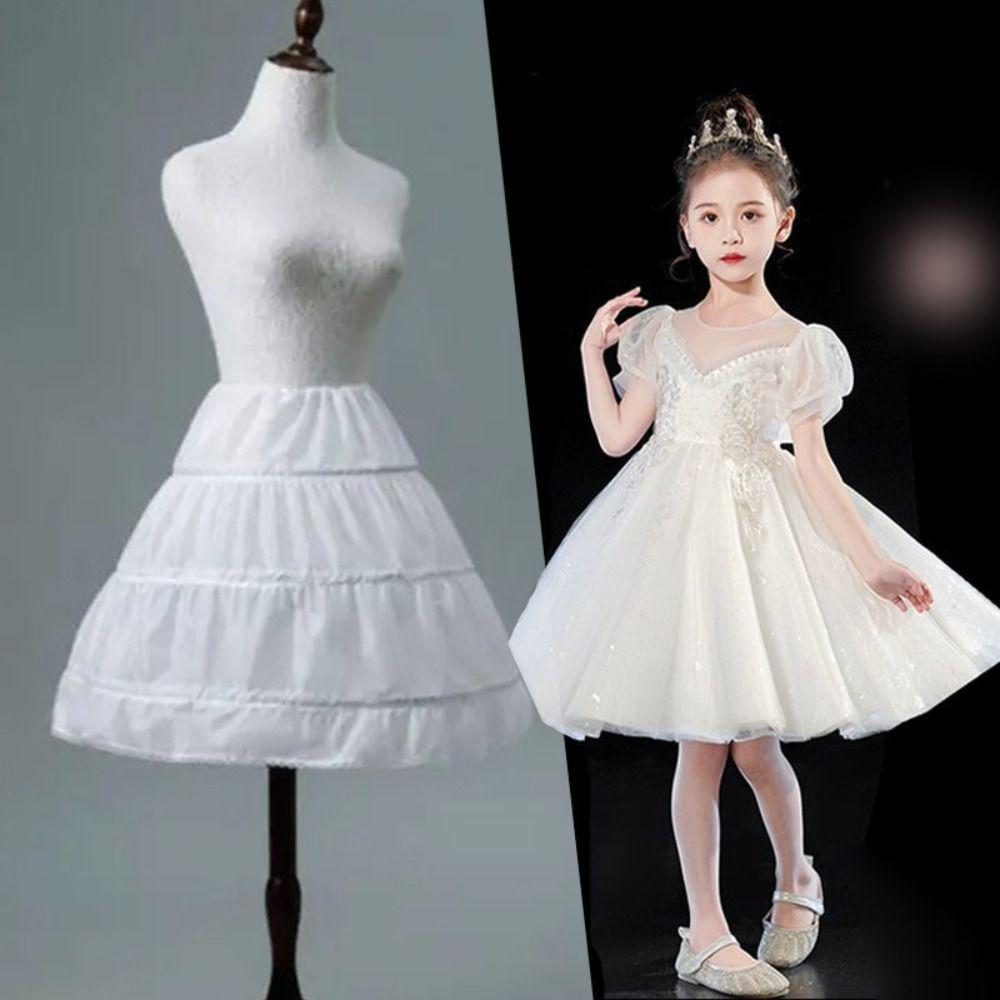 Lace Lolita Petticoat 3 Hoops Cosplay Crinoline Underskirt Bride Wedding Dress Lining Ball Gown