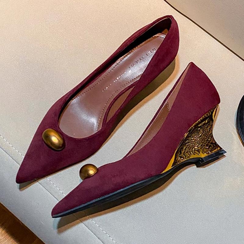 Pointed Toe Women High Heels Shoes Shallow Wedges Sexy Fashioin Shoes Summer Dress Woman Pumps 2025 Designer Chaussure Femme