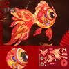Goldfish Lantern DIY Assembly Handheld Lantern for Kids Battery Powered Chinese Traditional Lantern for Mid-Autumn Festival Spring Festival