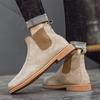 British Style Retro Chelsea Boots Men Brand Comfortable Fashion Leather Ankle New Men Comfortable Suede Pointed Chelsea Boots