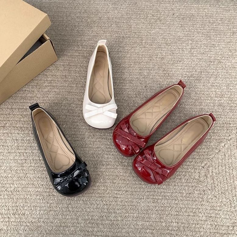 Bow Versatile Sweet Skirt Evening Breeze Single Shoes Fashion Flat Soft Sole Mary Jane Shoes 2025 Spring and Autumn New