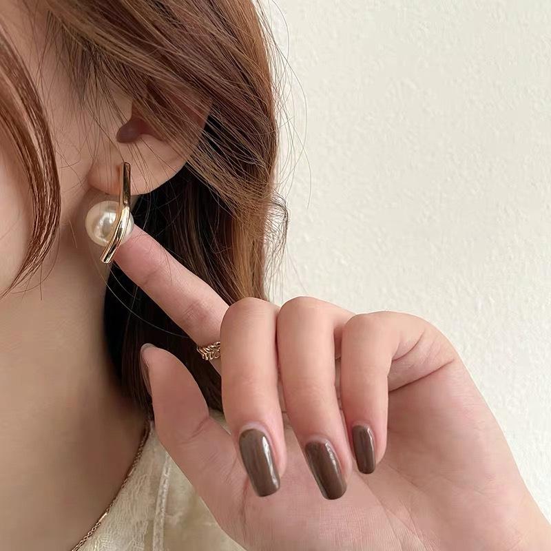 French High-End Pearl Drop Earrings 2024 - Trendy Silver Needle Design for Women