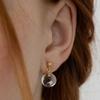 (925 Silver) Clear Ball Drop Earrings EC3233