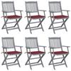 Day and Night - Day and Night Folding Garden Chairs 6 Units Cushions Solid Acacia Wood