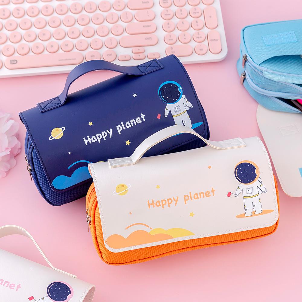 Kawaii Pencil Case Large Capacity Astronaut Pencil Pouch Pen Box School Office Supplies Stationery