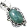 Natural Aquamarine Gemstone Handmade 925 Sterling Silver Pendant 2.56" c4N84