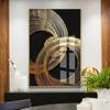 Luxury Abstract Black and Gold Foil Leaves Canvas Art  Modern Plant Poster for Living Room Wall Decor