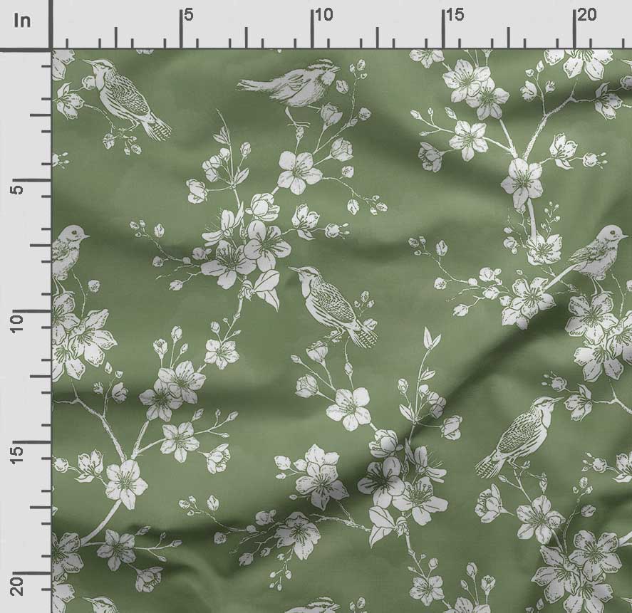 Soimoi Bird & Flowers  Print  Cotton Cambric Quilting Fabric Sold by The Yard 42 Inch Wide Medium Weight Cotton Fabric Sewing  Supplies
