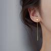 Minimalist Heart Long Tassel Earrings Gold Silver Color Small Love Ear Line Piercing Earrings Korean Long Chain Earrings Women