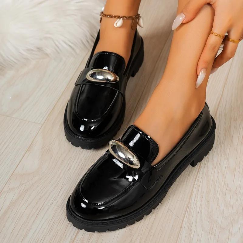 Ladies Shoes Brand Slip-on Women's High Heels Fashion Metal Decoration Office and Career New Plus Size High Heels