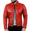 Lambskin Real Stylish Soft Fit Men's Jacket Red Leather Handmade Genuine Lambskin