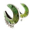[E0512] - Green 'Thalassa' Designer Hoop Earrings