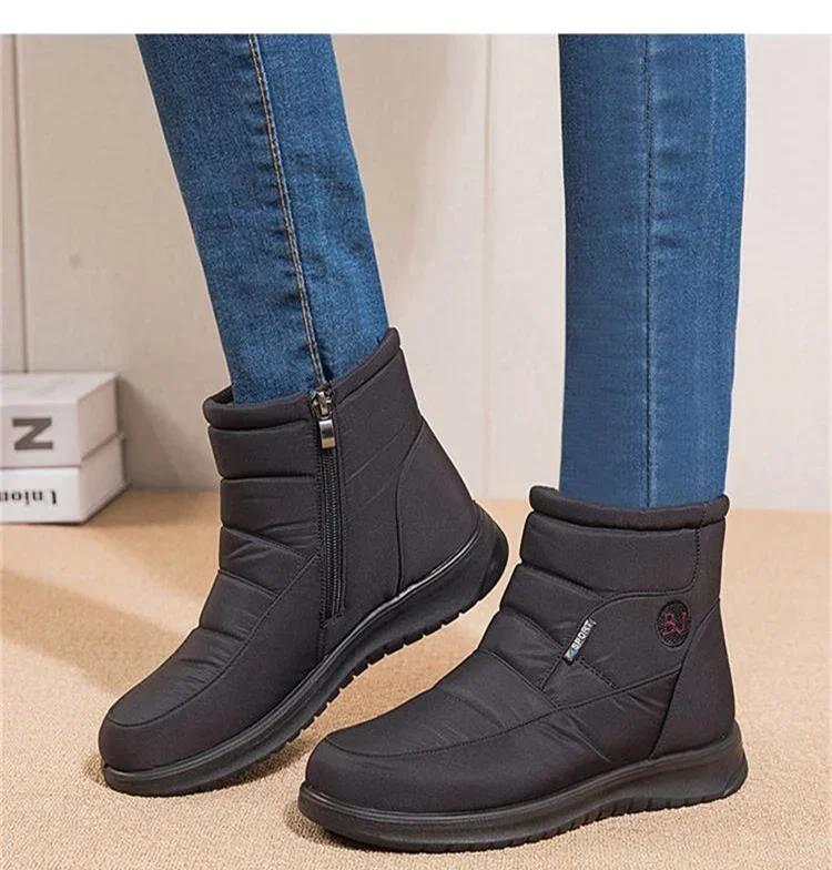 2024 Women Snow Boots Winter Waterproof Women Ankle Boots Fashion Comfortable Platform Warm Plush Winter Cotton Shoe Botas Mujer