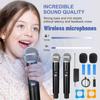 2PCS Wireless Microphone UHF High Fidelity Noise Reduction Professional Microphone with Receiver for Karaoke Party Live Show