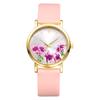 Floral Wristwatch with Silicone Analog Adjustable Quartz Pastoral Business Beautiful Fashion Watch Perfect Gift for or Your Girlfriend Women's Band,