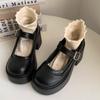 Retro Versatile Round Head Heightened Platform Mary Jane Shoes Women's 2025 New Spring French Thick Heel Light Mouth Single Shoes