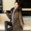 Winter New Pie Overcomes Women's Removable Fur Collar Versatile Cotton-padded Clothes, One Dress and Three Women's Coats