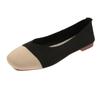 2024Plus Size Women Casual Ballet Flats Shoes Square Toe Slip On Flat Heel Anti Skid Loafers Stretch Knit Fabric