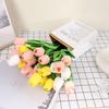 "Moisturizing Feel PU Tulip Bouquet for Wedding, Home Decor, and Photography Props"