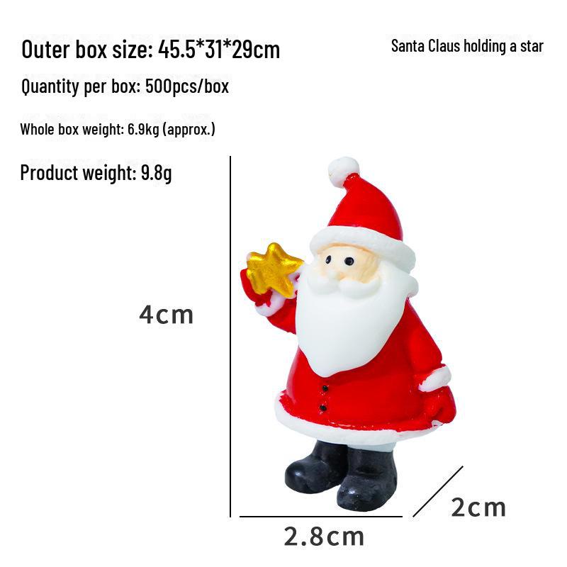 Resin Christmas Ornaments: Santa Claus & Elk Micro Landscape Decorations for Aquarium & New Year